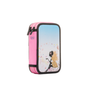 Penar echipat multicolor Daco cu 2 fermoare și accesorii școlare
