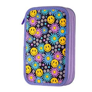 Penar echipat Daco cu 2 fermoare și motiv Smiley World multicolor