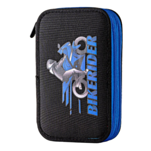 Penar echipat Daco cu doua fermoare si motiv Bike Rider, culoare neagra