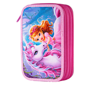Penar triplu echipat Daco cu motiv unicorn si printesa, multicolor