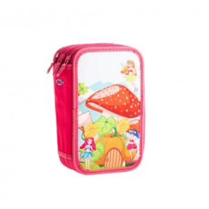 Penar multicolor cu 3 fermoare și accesorii școlare Fairy Tail Daco PE3022E