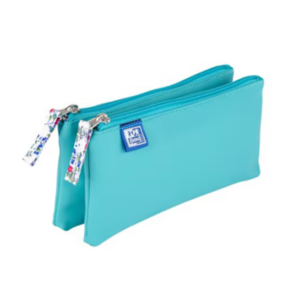 Penar dublu cu fermoar turcoaz și motiv floral pastel elegant