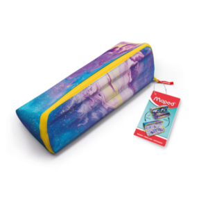 Penar multicolor cu un fermoar reversibil și design modern pentru școală