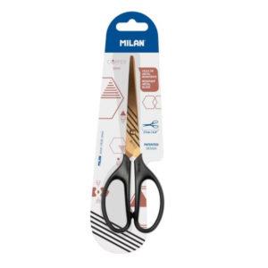 Foarfeca de birou Milan Copper, culoare neagra, lungime 17 cm, lama metalica