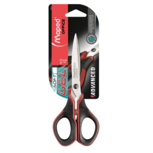 Foarfeca Maped de 17 cm cu maner negru si rosu si lama din inox