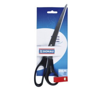 Foarfeca de birou metalica neagra Donau, 25.5 cm, cu maner ergonomic