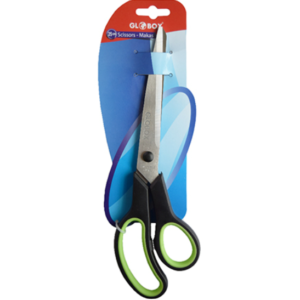 Foarfeca de birou cu maner ergonomic negru si verde, lama din otel, 25 cm