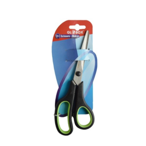 Foarfeca de birou cu maner ergonomic negru si verde, lama din otel, 20 cm
