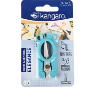 Foarfeca albastră Kangaro Elegance cu lamă din inox și lungime de 11.2 cm în blister