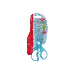 Foarfeca albastra de gradinita cu lama din plastic, 13 cm, model FF205 Daco