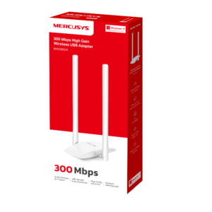 Adaptor wireless USB MERCUSYS MW300UH 300 Mbps High Gain cu 2 antene externe