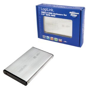 Carcasă externă HDD LogiLink UA0041A USB 2.0 pentru HDD SATA 2.5 inch, argintiu