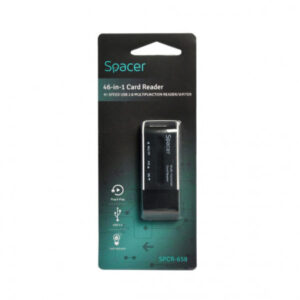 Cititor de carduri multifuncțional Spacer SPCR-658 USB negru