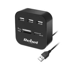 Hub USB 2.0 cu cititor carduri Rebel Comp KOM1020