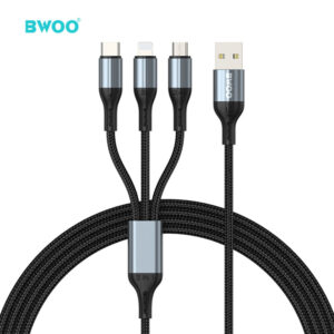 Cablu BWOO BO-X274 3 in 1 USB-A la USB-C Lightning Micro USB 1.2 m 3A
