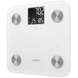 Cântar corporal SENCOR SBS 6025WH alb cu display LCD mare și capacitate 180 kg
