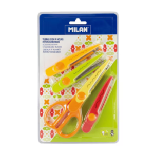 Foarfeca Milan cu 4 profile colorate pentru activitati creative si craft