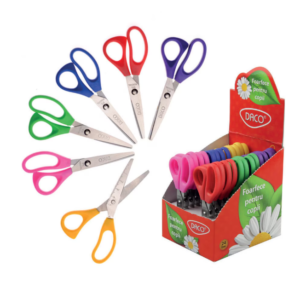 Foarfeca colorata pentru copii cu varf rotunjit si maner ergonomic
