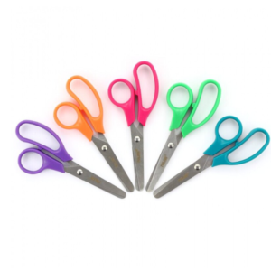 Foarfeca Milan de 12,5 cm cu lama din otel si maner multicolor pentru copii