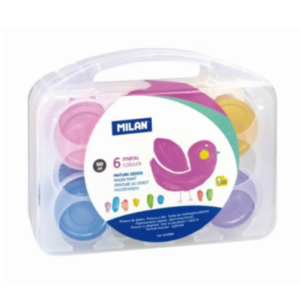 Set de acuarele Metal Finger cu 6 culori vibrante pentru copii, recipient 100 ml fiecare