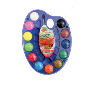 Paleta de acuarele cu 12 culori și pensula pentru pictură creativă