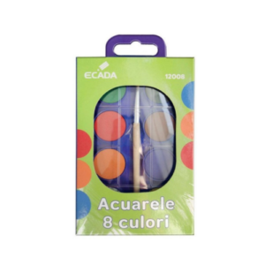Set compact de acuarele cu 8 culori și pensulă pentru pictură creativă