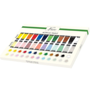 Set de 24 culori acrilice Nassau Fine Art în tuburi de 22 ml, multicolor