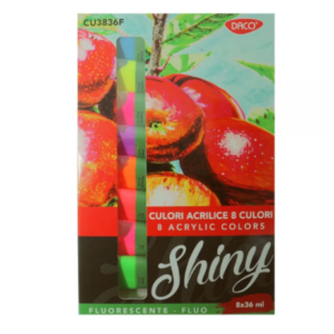 Set de 8 tuburi cu culori acrilice fluorescente multicolore pentru pictură creativă