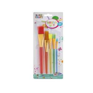 Set de 5 pensule multicolor pentru pictura Basic Craft destinat copiilor