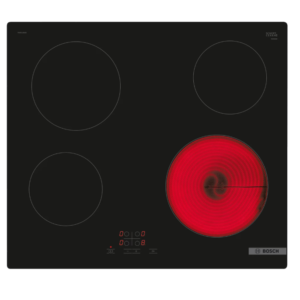 Plita incorporabila Bosch PKE611BA2E, Vitroceramica, 4 zone de gatit, TouchSelect, ReStart, HighSpeed, 60 cm, Negru