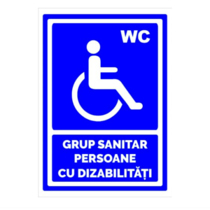 Indicator WC Grup Sanitar Persoane cu Dizabilități cu simbol accesibilitate
