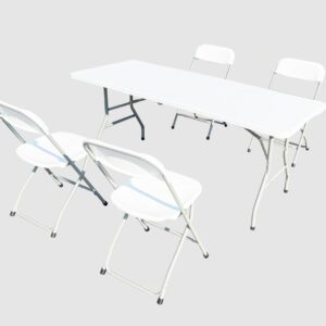 Set mobilier HEINNER DMSP001 masă cu 4 scaune plastic pliabile