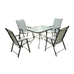 HEINNER Set mobilier 5 piese DALMA STMP002 cu masă și 4 scaune pliabile
