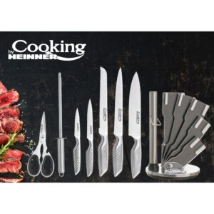 Set cuțite bucătărie Heinner Cooking Magnum 8 piese cu suport rotativ