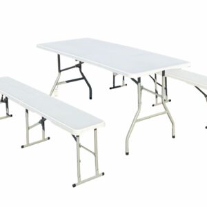 Set masă cu 2 bănci plastic pliabile HEINNER DMBP001