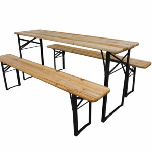 Set mobilier grădină HEINNER lemn 2+1 berărie cu masă și 2 bănci