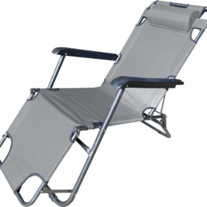 Șezlong HEINNER DSZG001 gri 153x60x79 cm cu tetieră