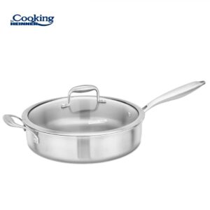 Tigaie adâncă HEINNER ATOMIC3 inox cu capac din sticlă 28x7.5 cm