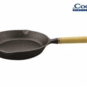 Tigaie fontă pură HEINNER HR-ZV-010 cu mâner din lemn 23 x 4 cm