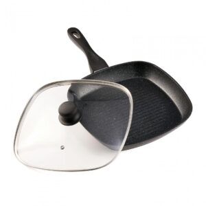 Tigaie grill HEINNER HR-BET-ROCA28G aluminiu cu capac 28x4 cm Black Sand