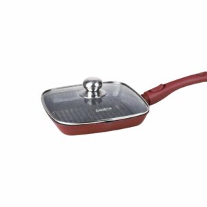 Tigaie grill HEINNER Calabria din aluminiu turnat cu capac 24x4 cm