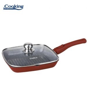 Tigaie grill aluminiu cu capac 28x4 cm Calabria HEINNER