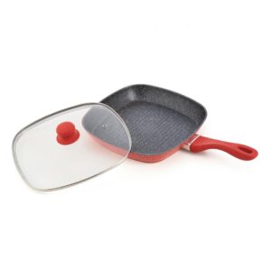 Tigaie grill HEINNER HR-BET-OR28 din aluminiu cu capac, 28x4 cm