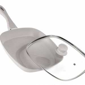Tigaie grill HEINNER MOZAIK din aluminiu cu capac 28x4 cm