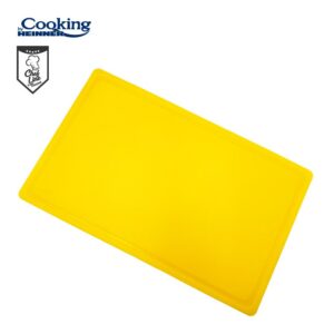 Tocător cu șanț HACCP GN1/1, 53x32.5x2 cm, galben, HEINNER