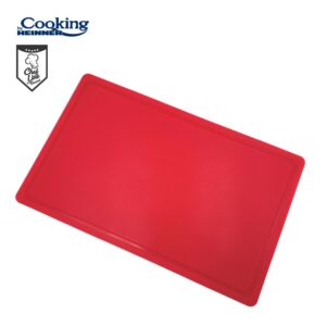 Tocător cu șanț HACCP GN1/1, 53x32.5x2 cm, roșu, HEINNER HR-ADR-532SR