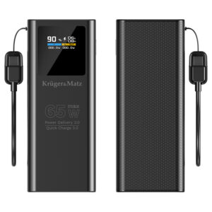 Power bank Kruger&Matz KM0914 20000 mAh 65W max cu afișaj digital