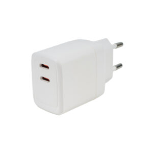Încărcător de rețea Spacer GaN Power Delivery 45W cu 2 porturi USB Type-C PD, alb, model SPAR-TYPECQ-03