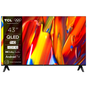 Televizor Smart QLED TCL 43V5C, 108 cm, Full HD, Android TV, Dolby Audio, Negru, Clasa F