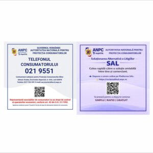 Plăcuțe ANPC Județul Bihor cu Telefonul Consumatorului și SAL